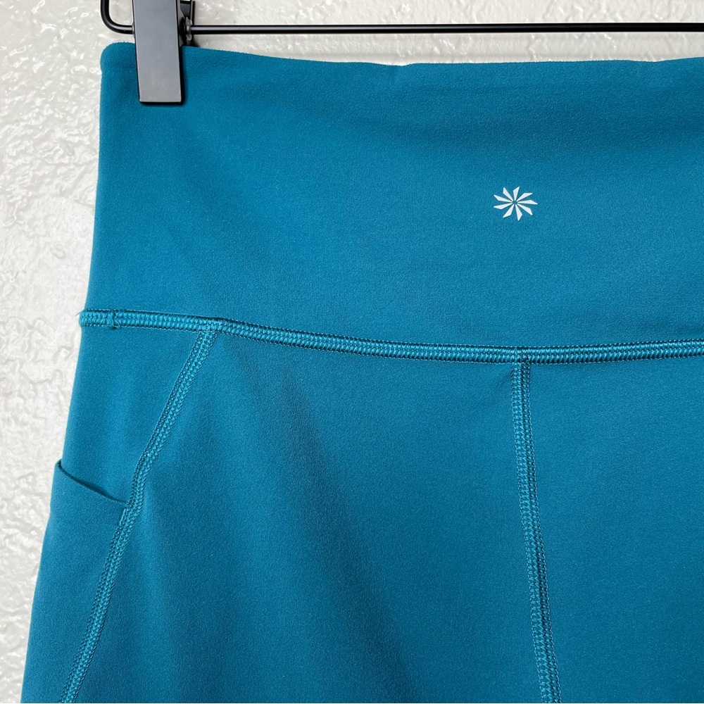 Athleta Blue Workout Leggings Crop 3 Pockets - Picture 8 of 12